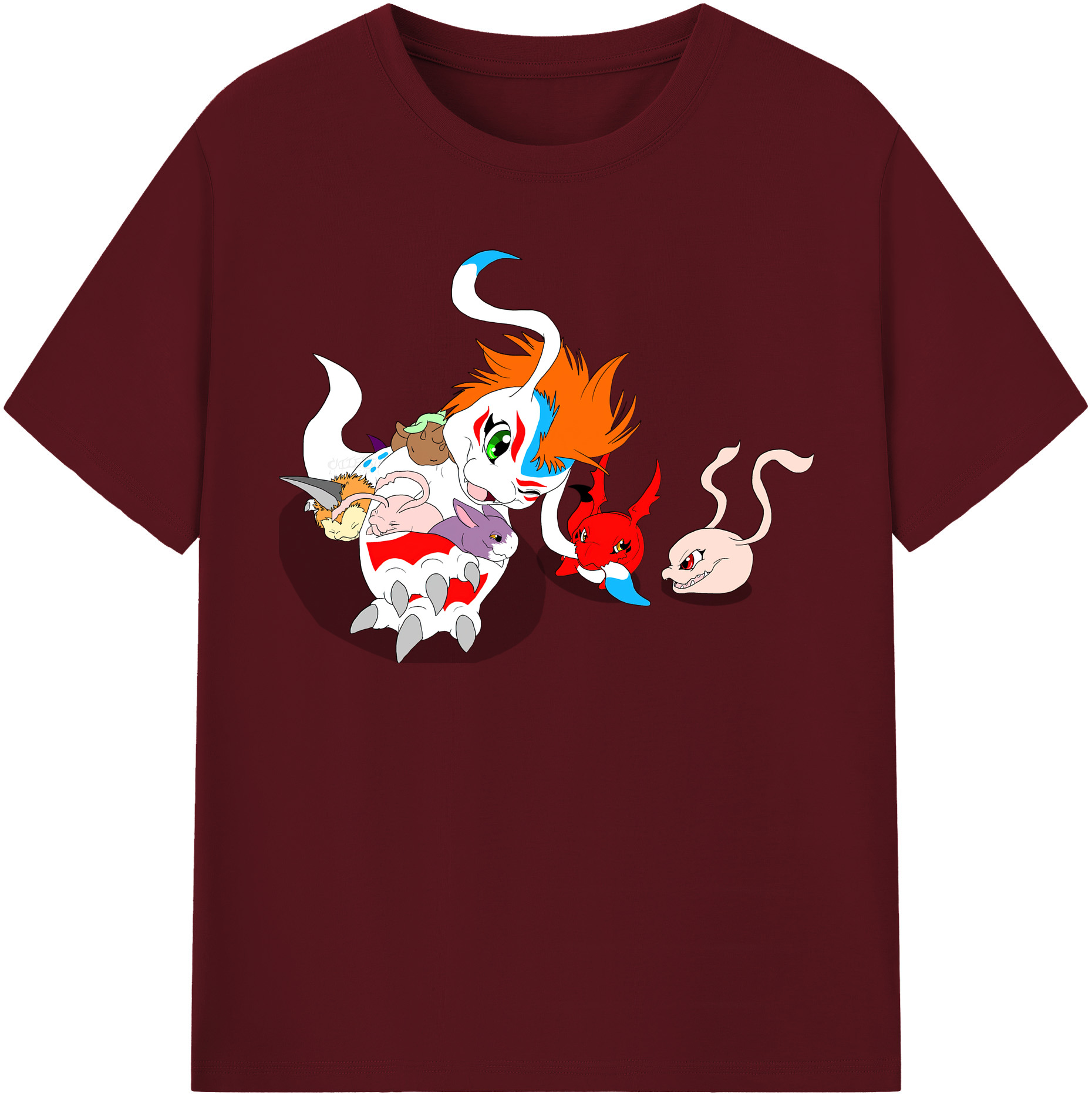 （画像用） Digimon デジタルモンスター/デジモン 綿100％半袖Tシャツ（フロントプリント）